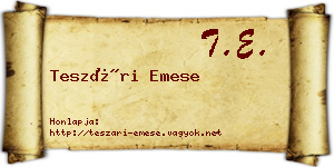 Teszári Emese névjegykártya